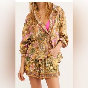 Free People Spell And The Gypsy Collective Jungle Blouse Flutter Short Set